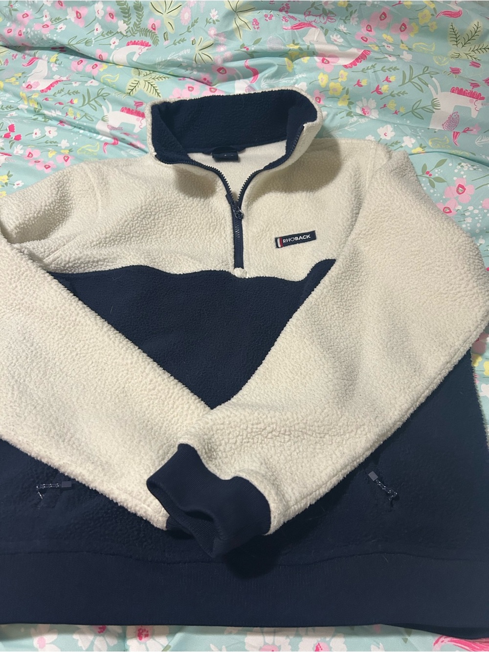 Rhoback quarter zip fleece sweater